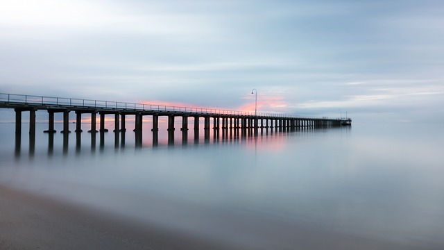 avenir, chemin, pont, reflexion, calme