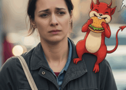 image diable et femme avec rides fatiguée par TCA