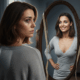 hypnose image de reflet de femme parfaite miroir d'une femme fatiguée