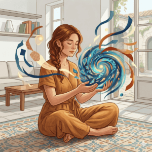 hypnose, tailleur, femme 