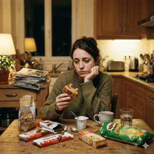 femme crise cuisine seule