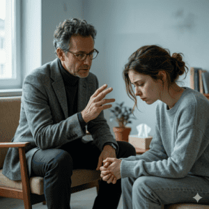 un thérapeute qui dit à sa patiente qu'elle manque de motivation.