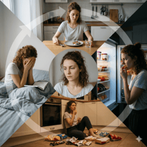 cycle infernal de la restriction et compulsions alimentaires. 