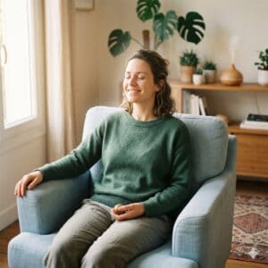 femme yeux fermés fait de l'hypnose