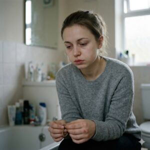 fille joues gonflées mains abîmées 