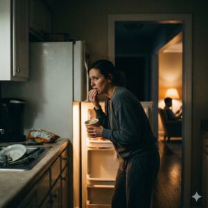 Manger en cachette de son conjoint : honte, secret et compulsions